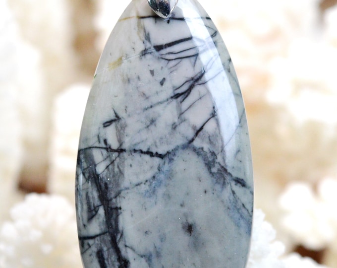 77 carat Picasso Jasper - natural stone cabochon pendant - Utah, USA // AH50