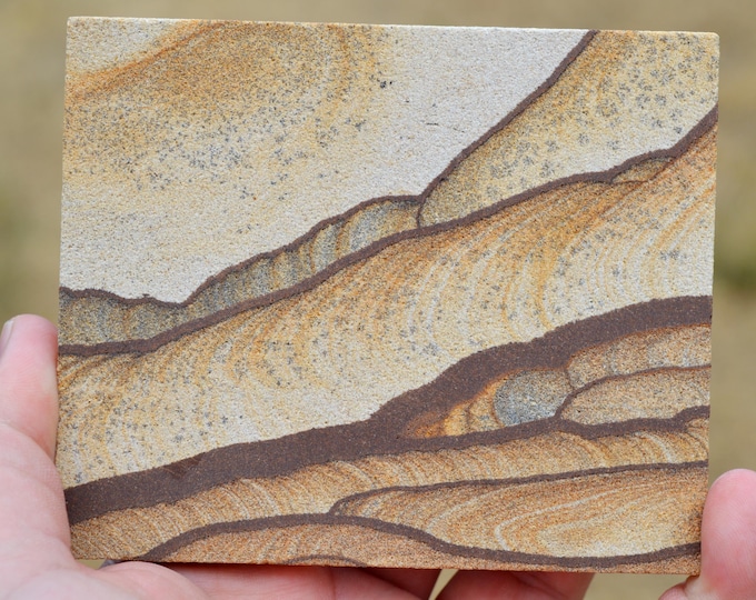 Slice - Sandstone 225 grams - Kanab, Utah, USA - Natural landscape painting for interior decoration