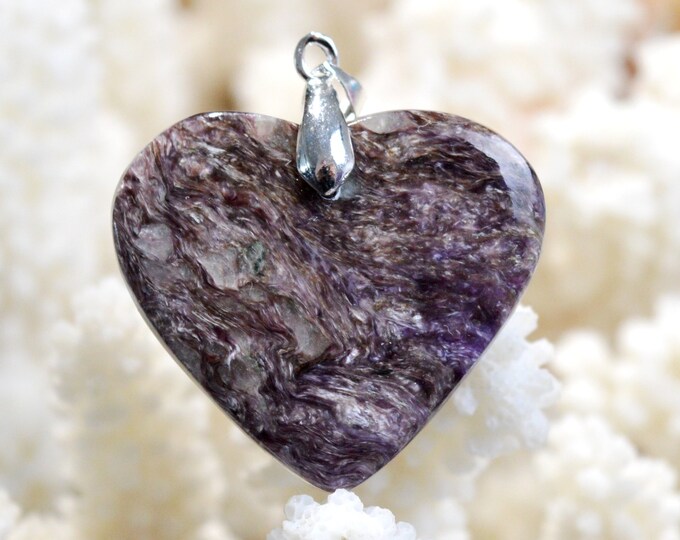 Charoite 61 carats - pendentif cabochon pierre naturelle - Russie // CH10