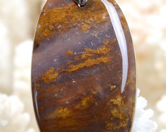 55 carat red moss agate - natural stone cabochon pendant - Indonesia / AZ27