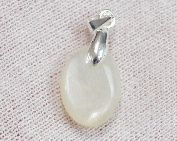 Pierre de lune blanche 9 carats - pendentif cabochon pierre naturelle - Tanzanie / FU81