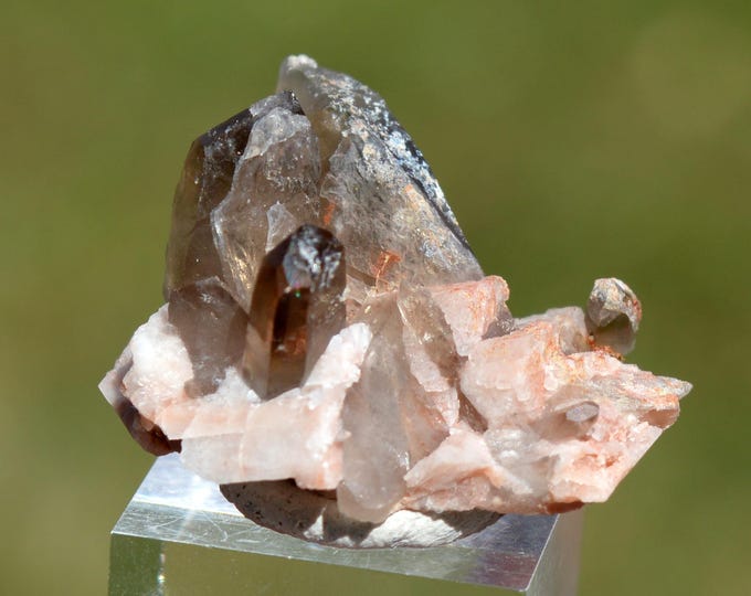 Smoky Quartz & Microcline 6 grams - "Black Hole" Pocket, CO Goethite Hill Claim, Park County, Colorado, USA