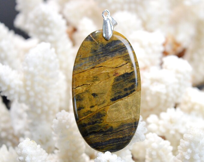 88 carat brown jasper - natural stone cabochon pendant - South Africa / DZ74