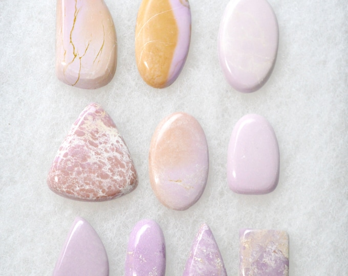 Lot 10x Phosphosiderite - 242 carats - cabochon natural stone - Chile // CX47