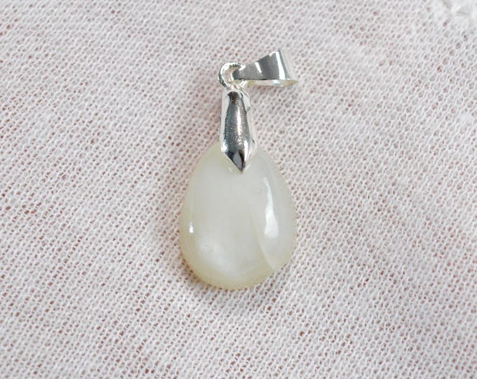 Pierre de lune blanche 14 carats - pendentif cabochon pierre naturelle - Tanzanie / FU98