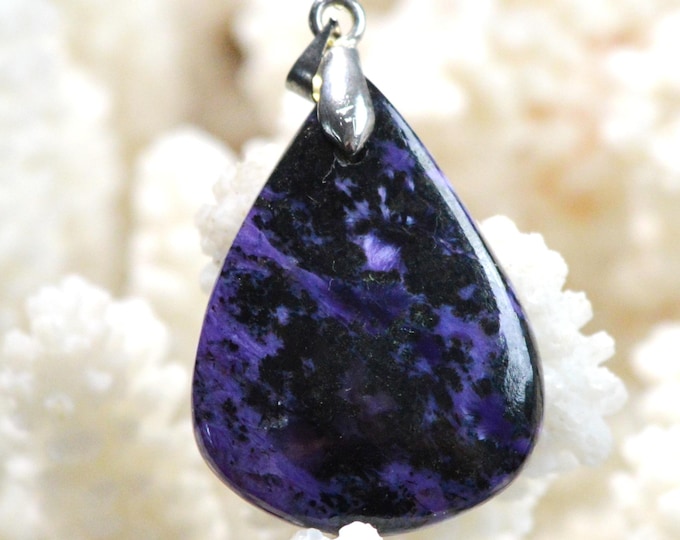 Charoite 31 carats - pendentif cabochon pierre naturelle - Russie / FZ93