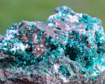 ダイオプターゼ、カルサイト上、ツメブ鉱山、ツメブ、オシコト地方