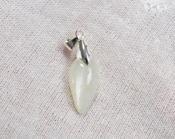 Pierre de lune blanche 11 carats - pendentif cabochon pierre naturelle - Tanzanie / FV11
