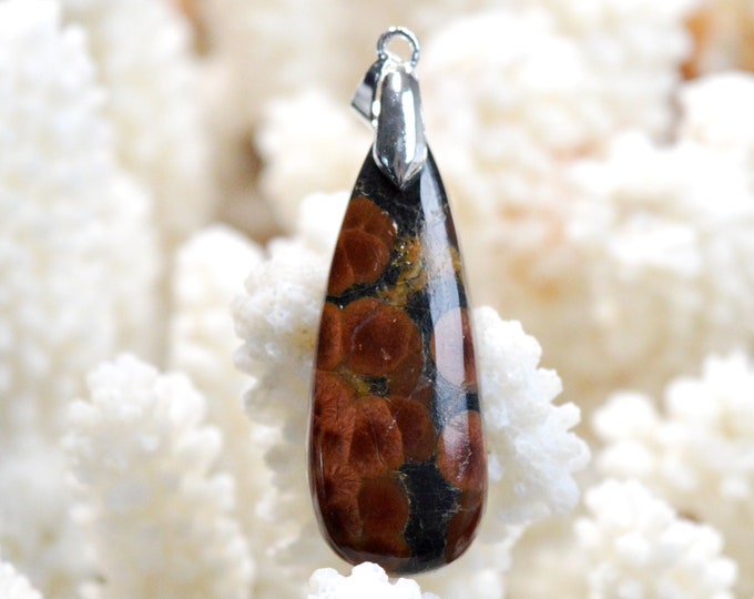 24 Carat Peanut Obsidian - Natural Stone Cabochon Pendant - Mexico / FD50