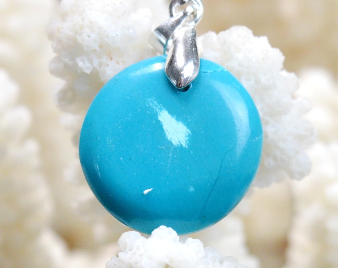 12 carat chrysocolla - natural stone cabochon pendant - Congo // DA85