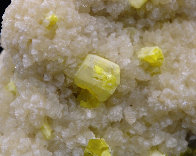 Strontian calcite & sulfur - 1148 grams - Sicily, Italy