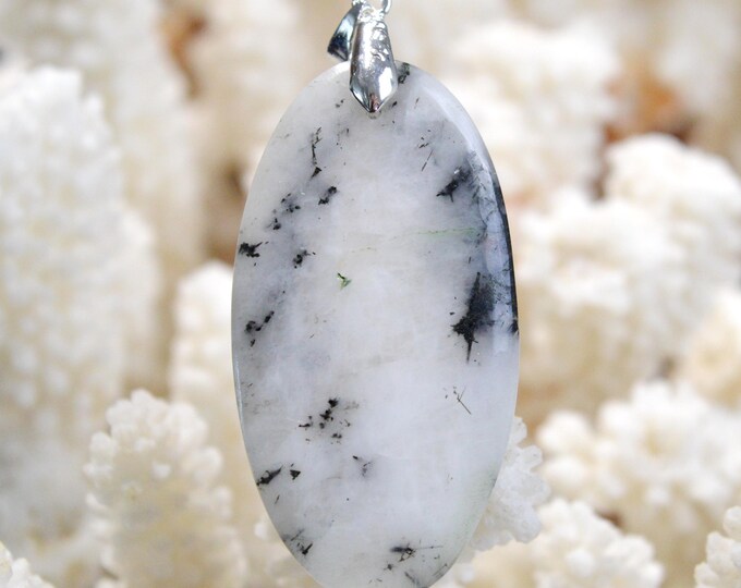 Quartz & tourmaline noire 64 carats - pendentif cabochon pierre naturelle - Brésil / GB6