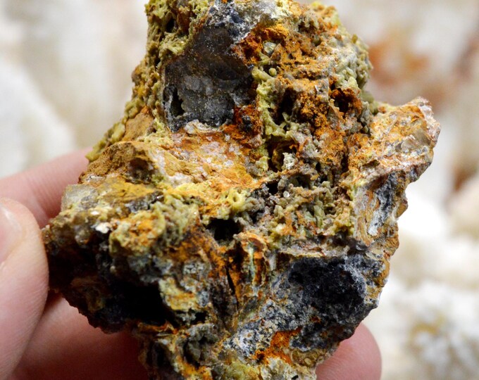 Pyromorphite & Galena 214 grams - Sainte-Lucie Mine, Saint-Léger-de-Peyre, Mende, Lozère, Occitanie, France