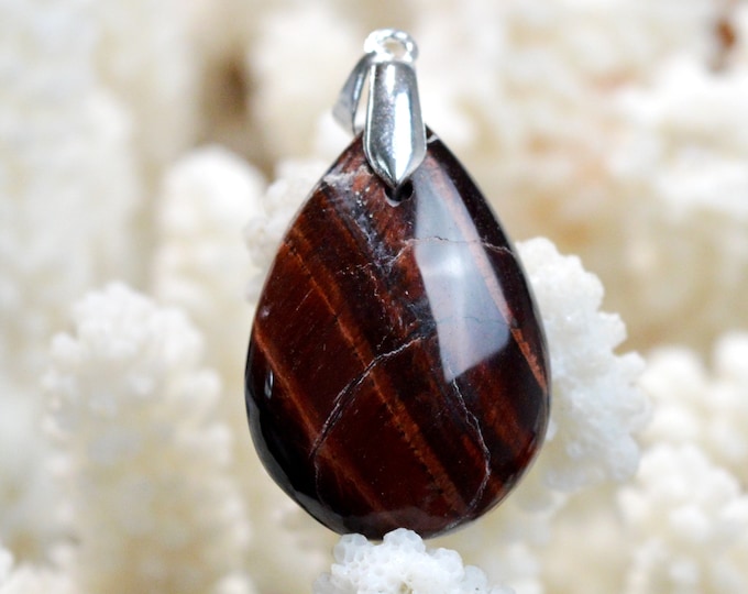 Oeil de taureau 37 carats - pendentif cabochon pierre naturelle - Afrique du Sud / ES71