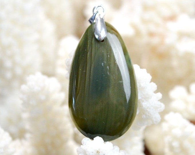Jaspe Impérial 26 carats - pendentif cabochon pierre naturelle - Mexique // DJ60