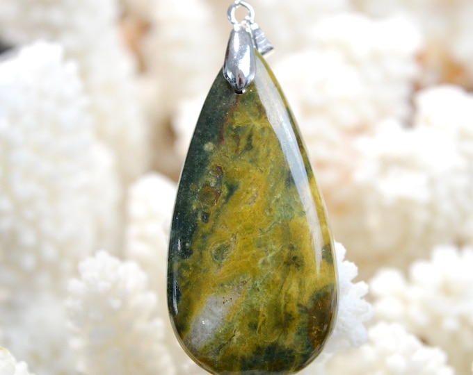56 carat Jasper - natural stone cabochon pendant - South Africa // DK24