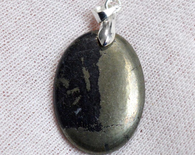 Pyrite 31 carats - pendentif cabochon pierre naturelle - Perou / FQ96