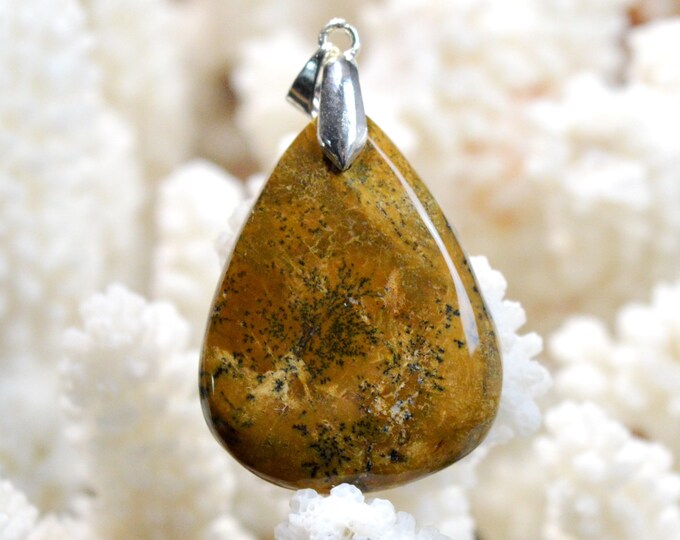 40 carat Landscape Jasper - natural stone cabochon pendant - Namibia / FD76