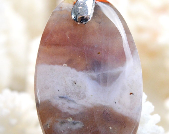 Seam Agate 55 carats - natural stone cabochon pendant - Morocco // REF AB95
