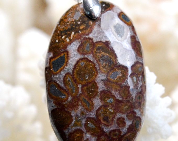 44 Carat Polka Dot Jasper - Natural Gemstone Cabochon Pendant - Australia // BF29