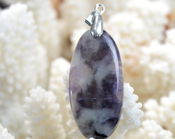 Améthyste 43 carats - pendentif cabochon pierre naturelle - Brésil // DR24
