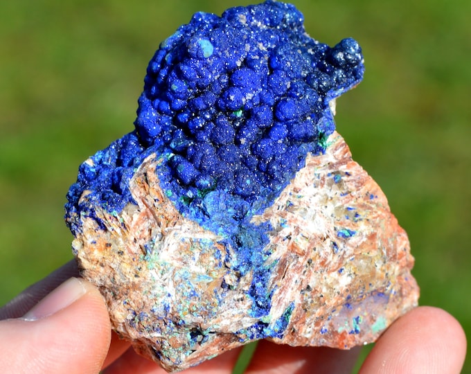 Azurite malachite quartz limonite - 176 grams - M'Ssici, Alnif County, Tinghir Province, Drâa-Tafilalet Region, Morocco