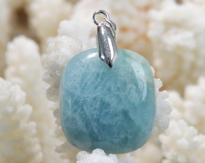 Aigue-marine 37 carats - pendentif cabochon pierre naturelle - Brésil / FV60