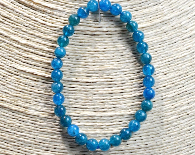 Bracelet - Apatite - 6 mm beads - Brazil