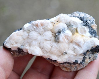 Cerussite, Baryte and Galena - 344 grams - Les Dalles Mine, Mibladen mining district, Midelt Province, Drâa-Tafilalet Region, Morocco