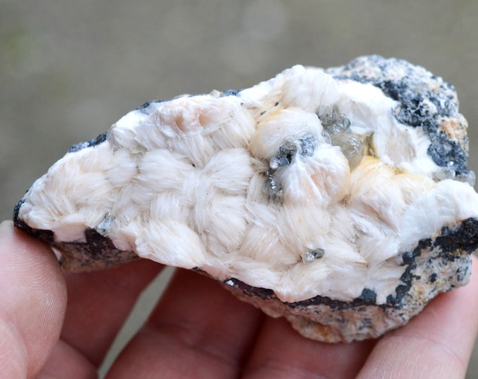 Cerussite Baryte and Galena - 344 grams - Les Dalles Mine, Mibladen mining district, Midelt Province, Drâa-Tafilalet Region, Morocco
