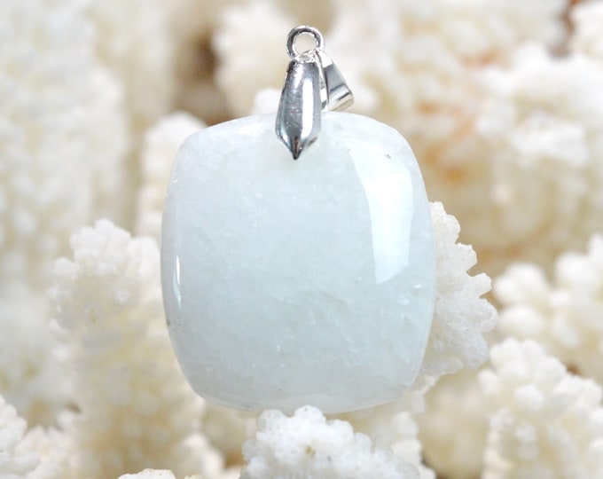 Prehnite 43 carats - natural stone cabochon pendant - Italy / FM34 - RARE