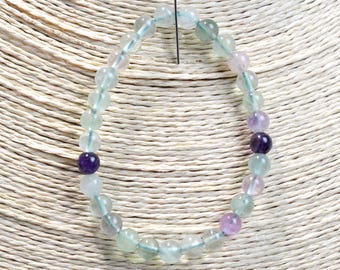Bracelet - Fluorite - perles 6 mm - Afghanistan