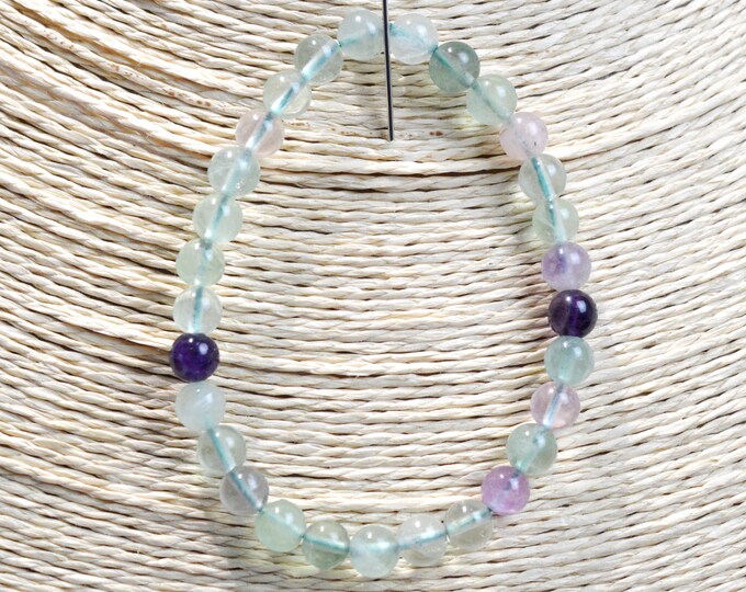Bracelet - Fluorite - perles 6 mm - Afghanistan