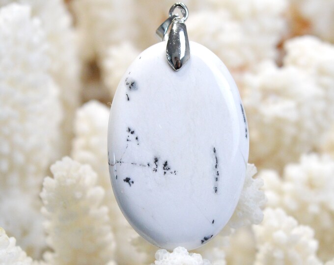 50 carat dendrite agate - natural stone cabochon pendant - Türkiye / FH5