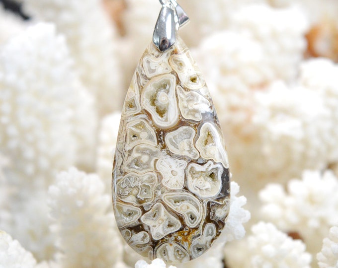Agate 55 carats - pendentif cabochon pierre naturelle - Mexique // DO68