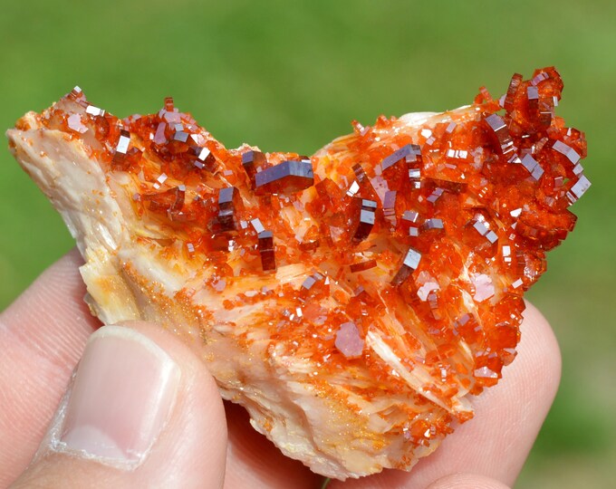 Vanadinite & Baryte 71 grams - Coud'a workings, Mibladen, Aït Oufella Caïdat, Midelt Province, Drâa-Tafilalet Region, Morocco
