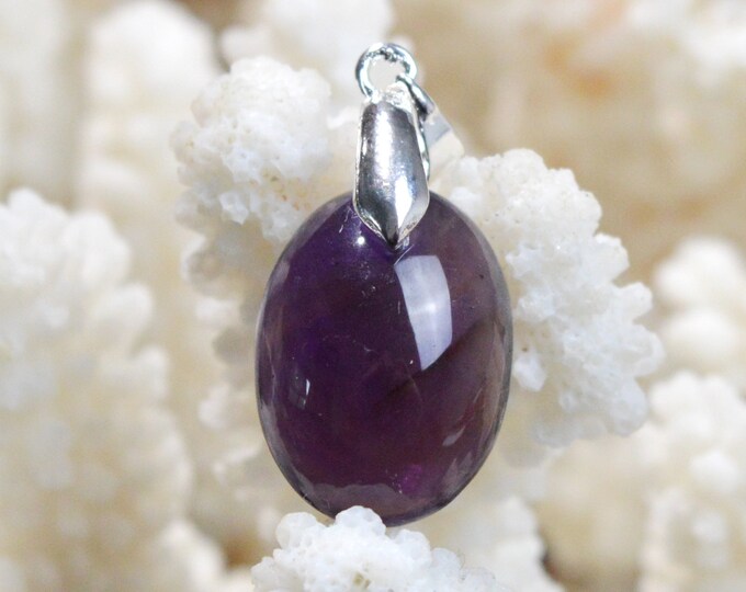 Améthyste 18 carats - pendentif cabochon pierre naturelle - Uruguay / EX21