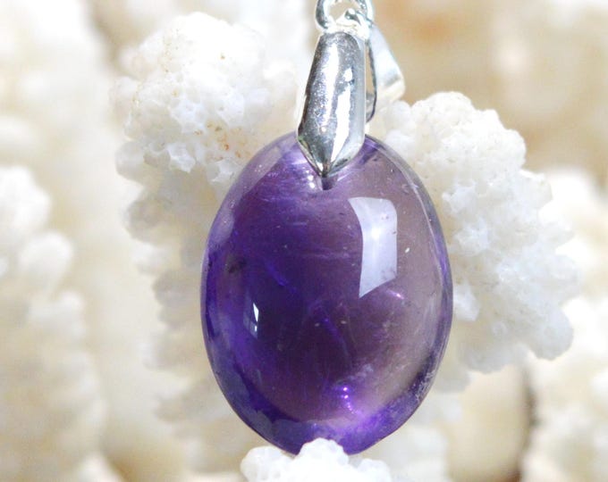 Améthyste 20 carats - pendentif cabochon pierre naturelle - Uruguay / FX10