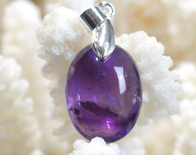 Améthyste 20 carats - pendentif cabochon pierre naturelle - Uruguay / FX5