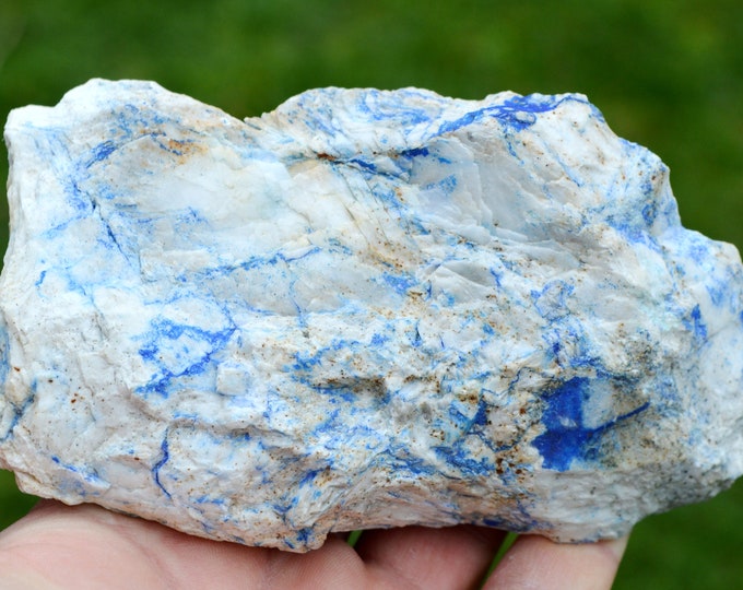 Azurite & Malachite Barite 1070 grams - La Sanguinede mine, Montdardier, Le Vigan, Gard, Occitanie, France