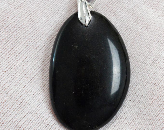 82 carat golden obsidian - natural stone cabochon pendant - Mexico /FU57