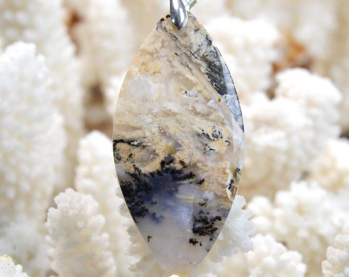 58 carat dendrite agate - natural stone cabochon pendant - Indonesia / FS73