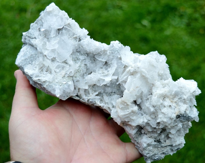 Tabular Quartz & Calcite "paperspar" 1340 grams - Parpaillon Valley, Saint-Paul-sur-Ubaye, Alpes-de-Haute-Provence, France