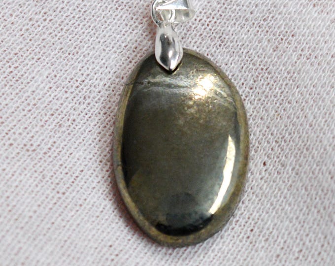 Pyrite 47 carats - pendentif cabochon pierre naturelle - Perou / FR3