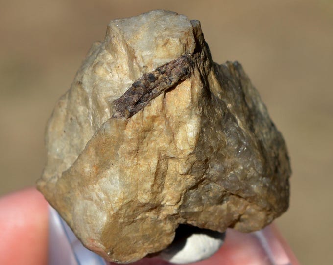 Allanite & Quartz 26 grams - Frikstad 12 Feldspar Quarry, Frikstad, Iveland, Agder, Norway