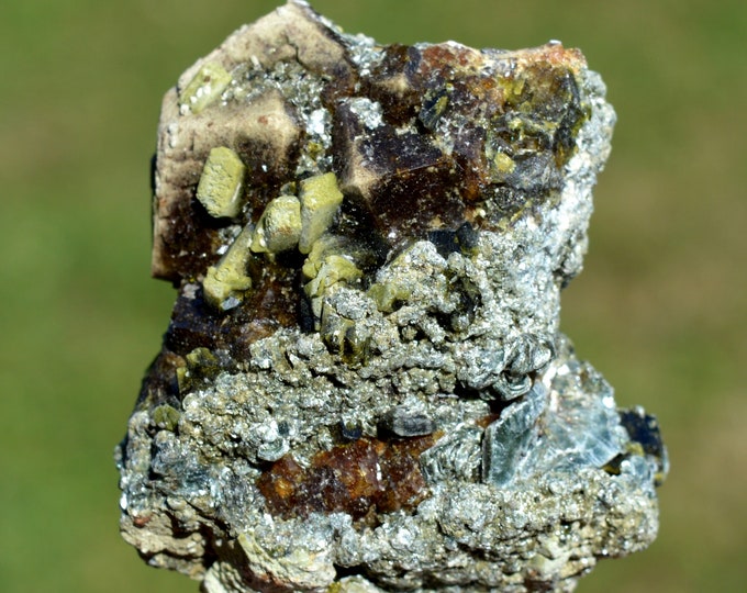 Grossular Garnet var. Hessonite & Clinochlore Epidote 102 grams - Koukouri diggings, Diakon, Bafoulabé Cercle, Kayes Region, Mali