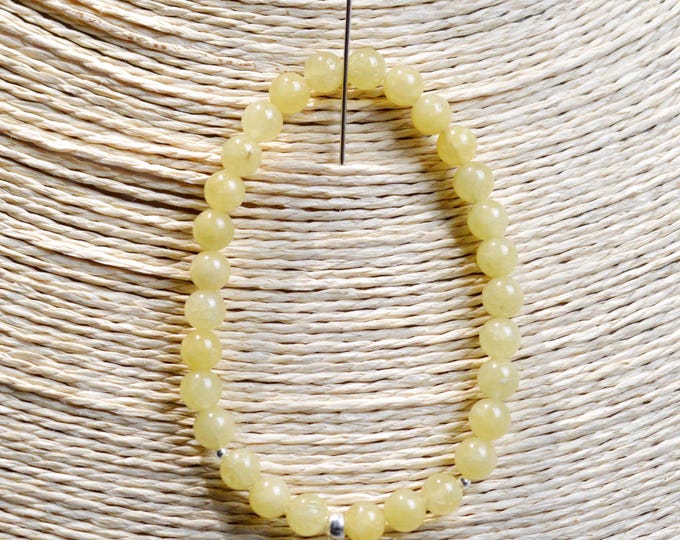 Bracelet - Heliodore - 6 mm beads - 16 cm - Diameter 50 mm - Brazil