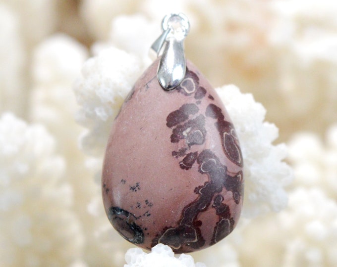 24 carat Mookaite - natural stone cabochon pendant - Morocco // DQ4
