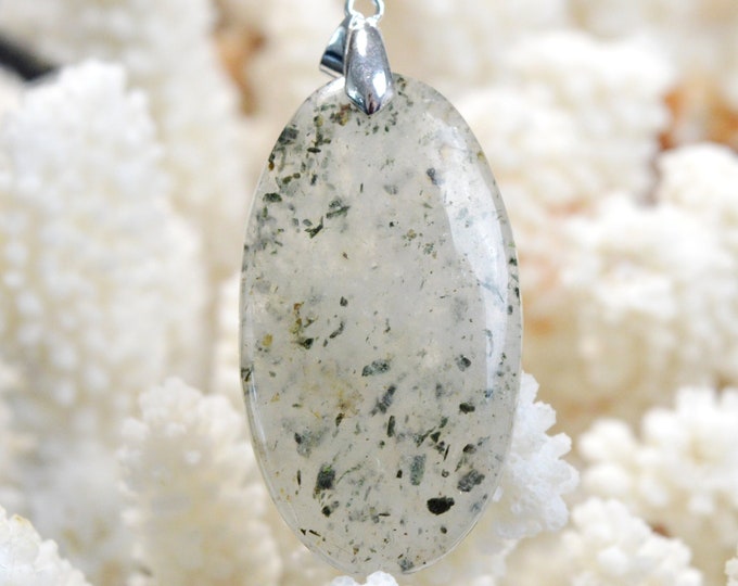 69 Carat Epidote Quartz - Natural Gemstone Cabochon Pendant - China // DR52