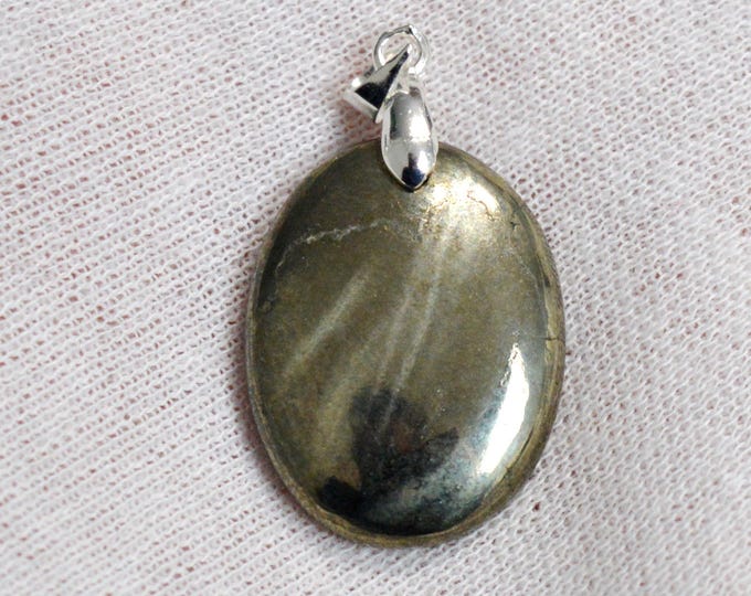 Pyrite 46 carats - pendentif cabochon pierre naturelle - Perou / FR5